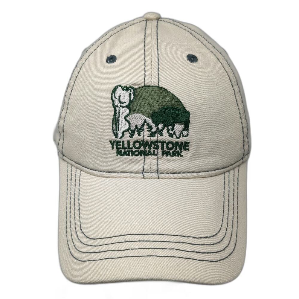 Prairie Mountain Yellowstone National Park Bison Hat Beige One Size Baseball Cap